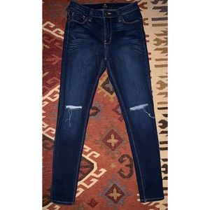 Just Black High Waisted Ripped Skinny Jeans